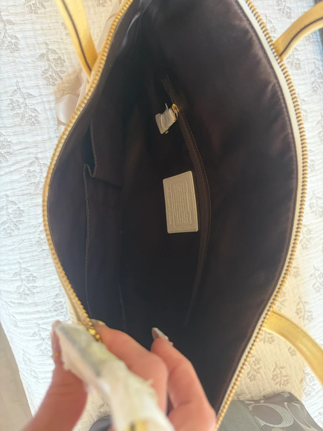 Coach Signature Tote Bag in Cream and Tan - photo 2