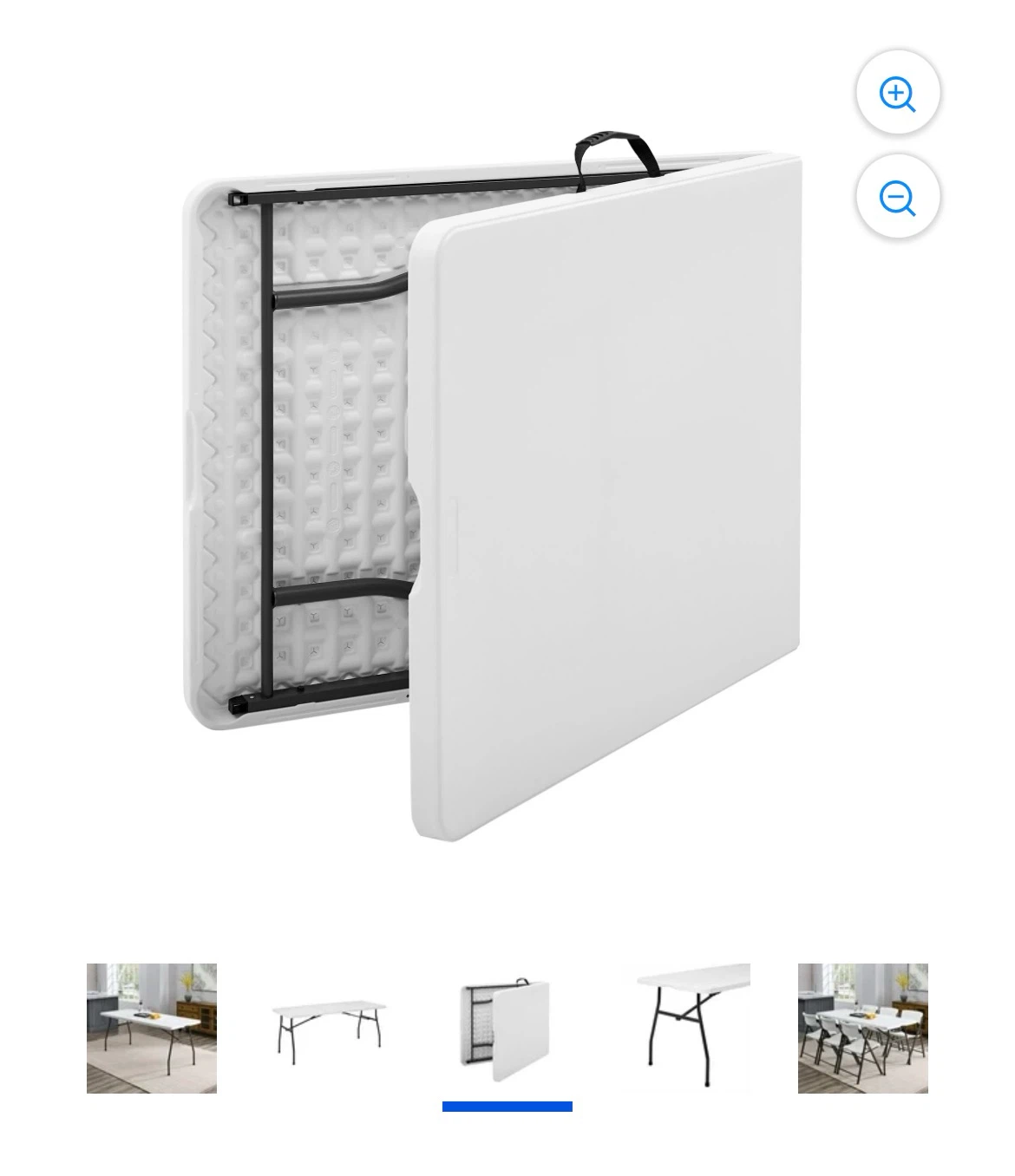 6ft White Folding Utility Table