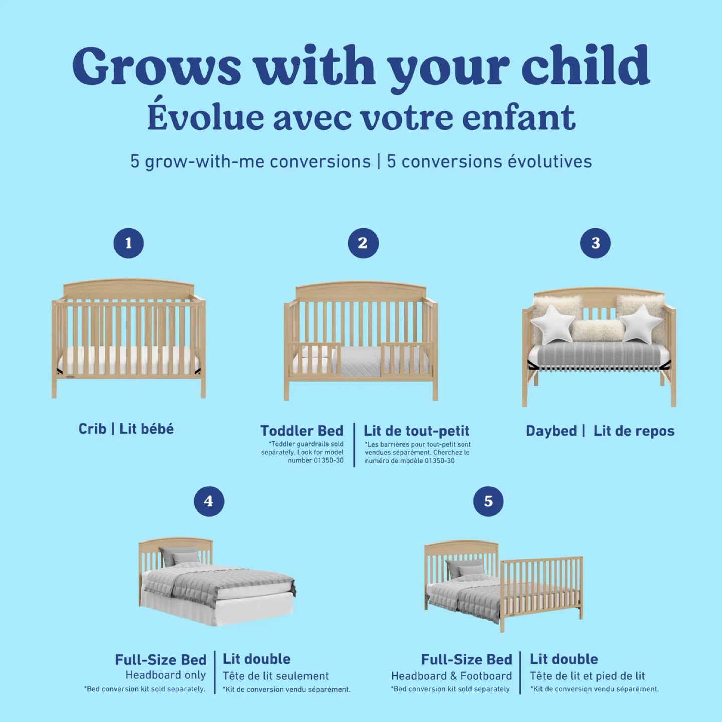 Graco Convertible Crib - Natural Wood Finish - photo 4