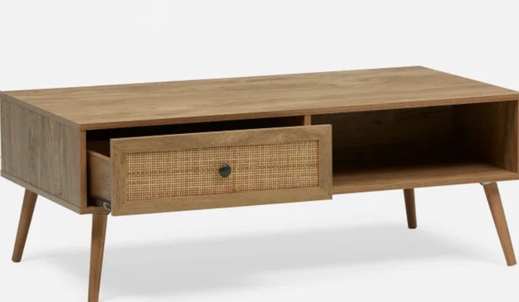 Modern Coffee Table with Rattan Drawer STRUCTUBE