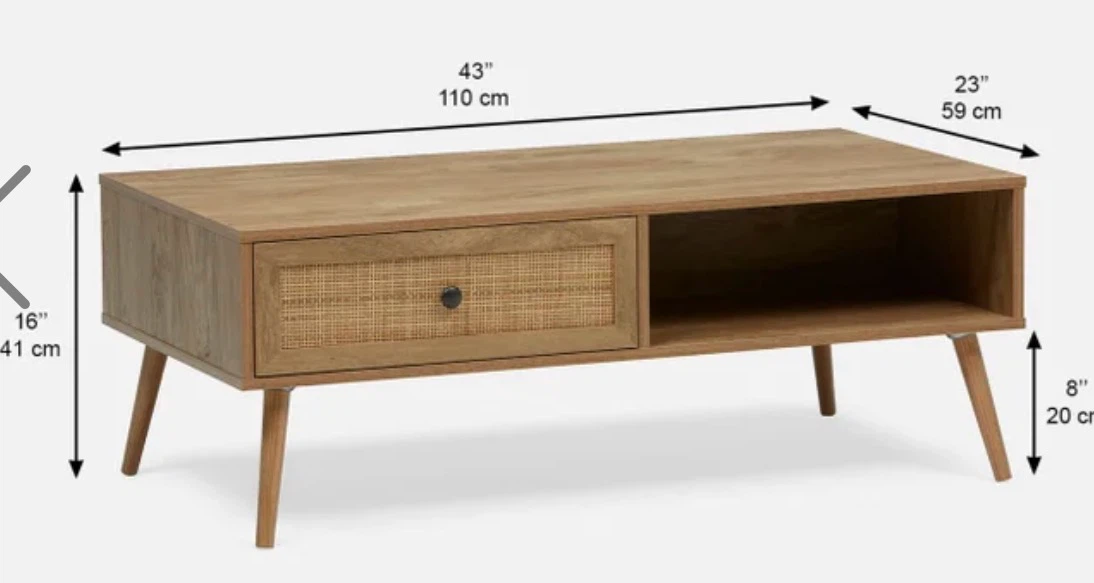 Modern Coffee Table with Rattan Drawer STRUCTUBE - photo 3