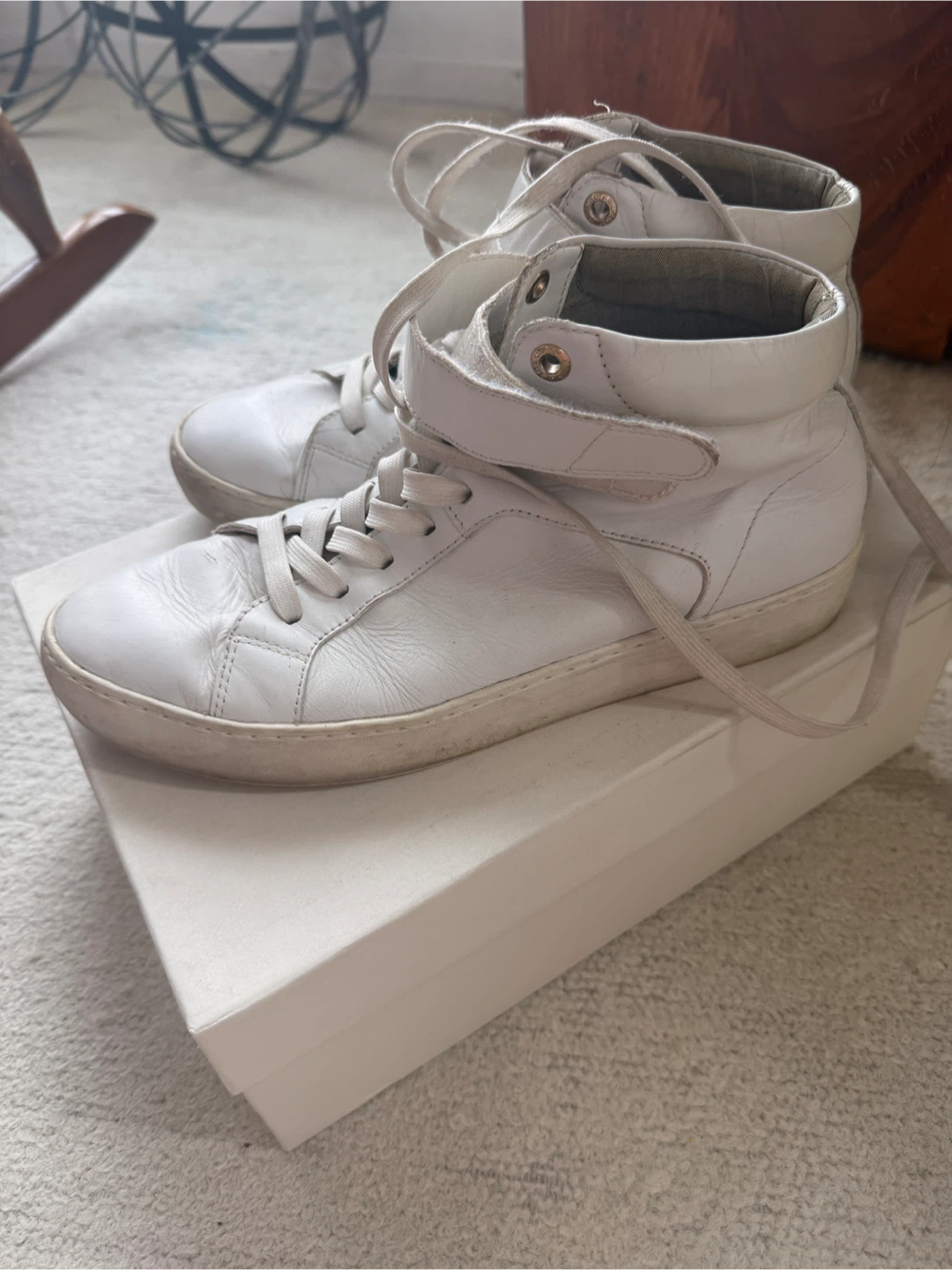 Vagabond White Leather High-Top Sneakers - photo 2