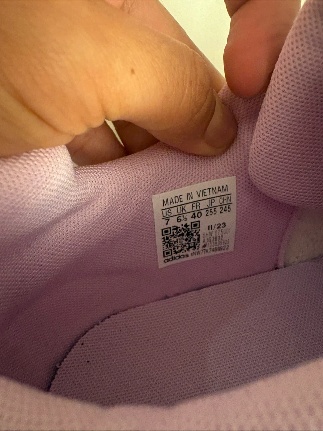 Adidas White and Purple Sneakers Size 7 - photo 2