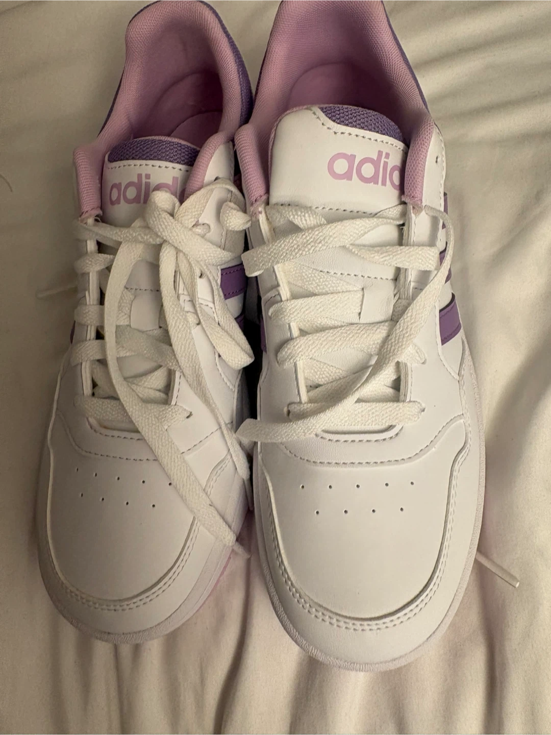 Adidas White and Purple Sneakers Size 7 - photo 3