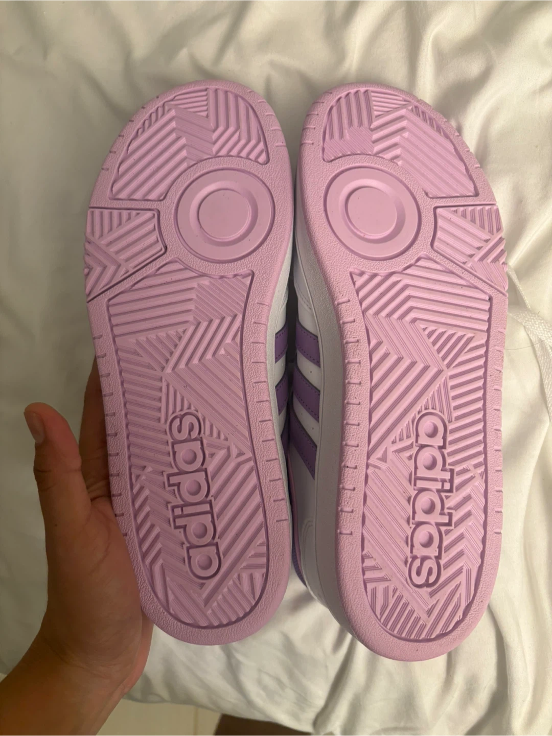 Adidas White and Purple Sneakers Size 7 - photo 5