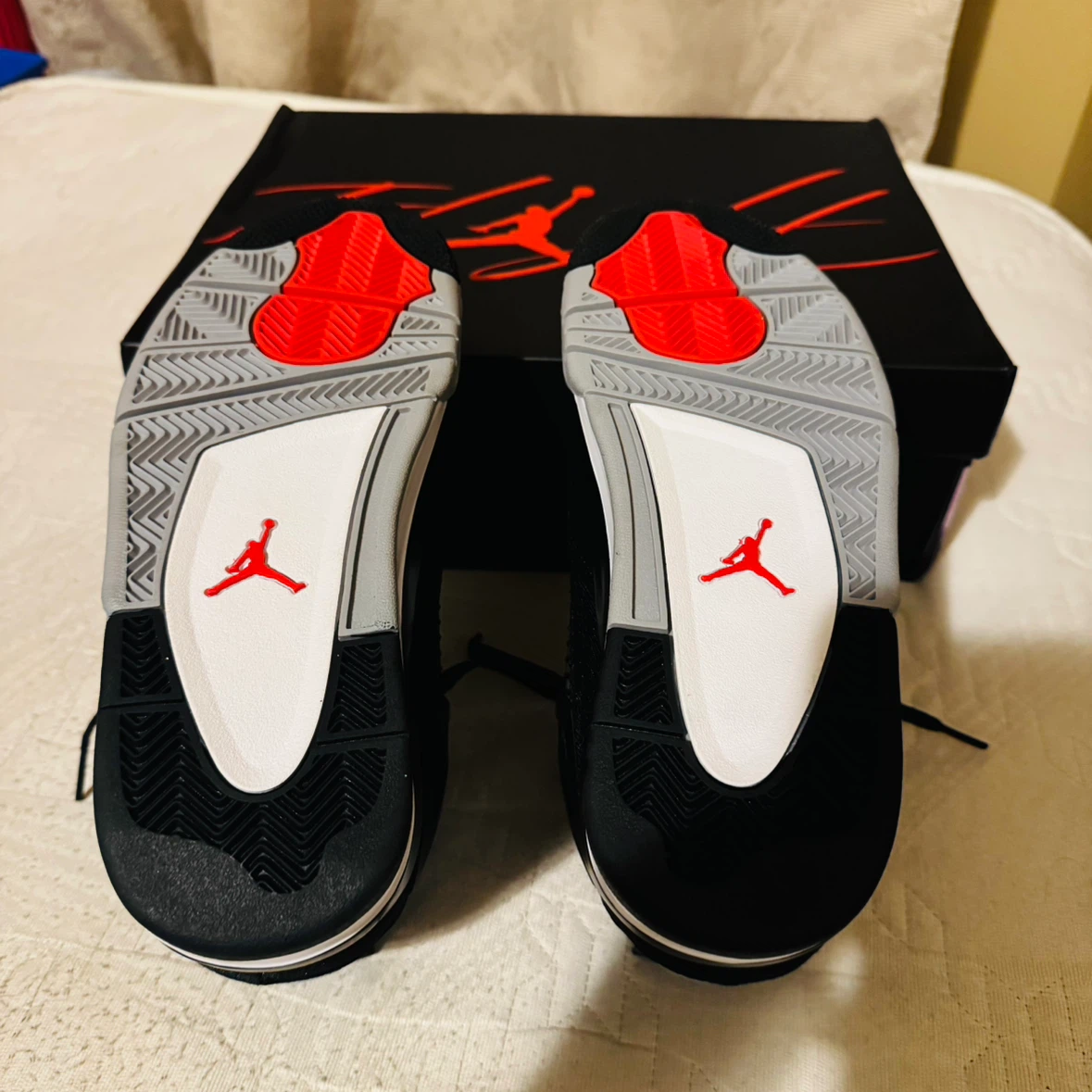 Air Jordan 4 Retro TD Black White Red Sneakers - photo 5