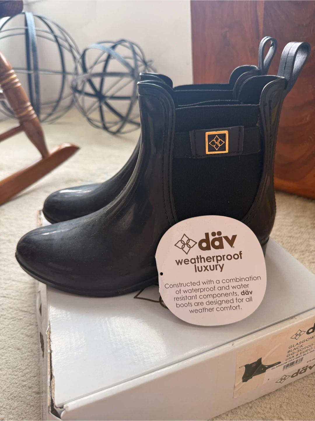 däv Black Chelsea Rain Boots