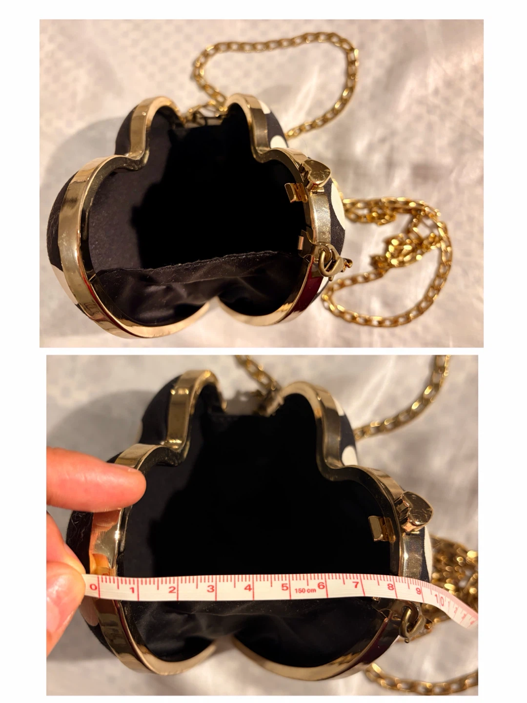 Heart Shaped Polka Dot Clutch Purse with Chain - photo 3