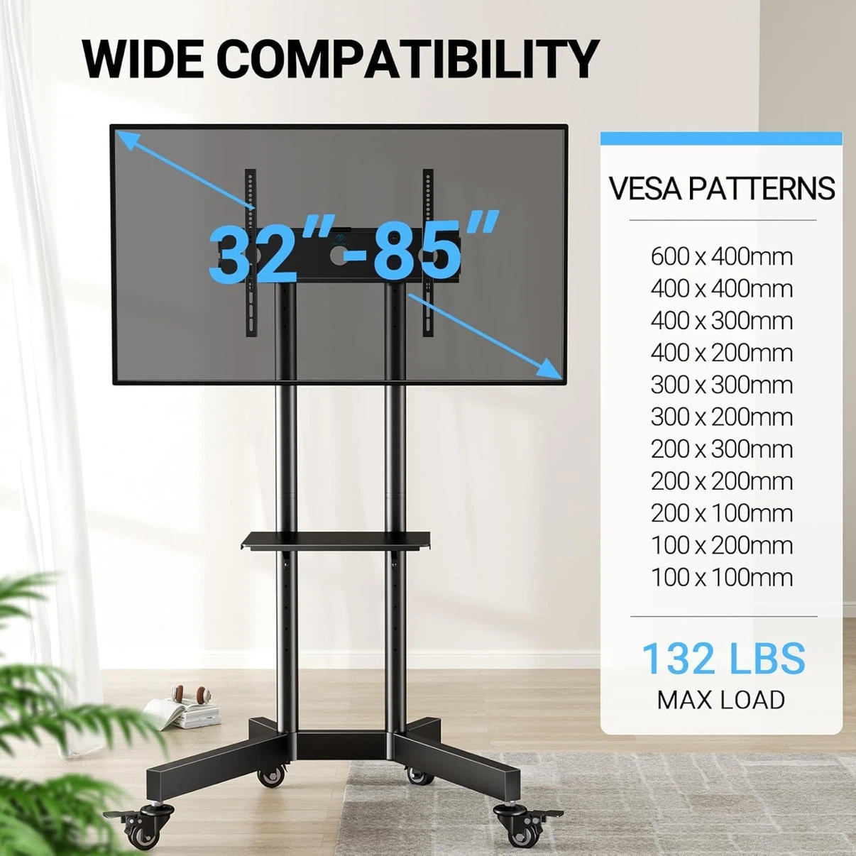 Mobile TV Floor Stand for 32"-85" Screens - photo 3