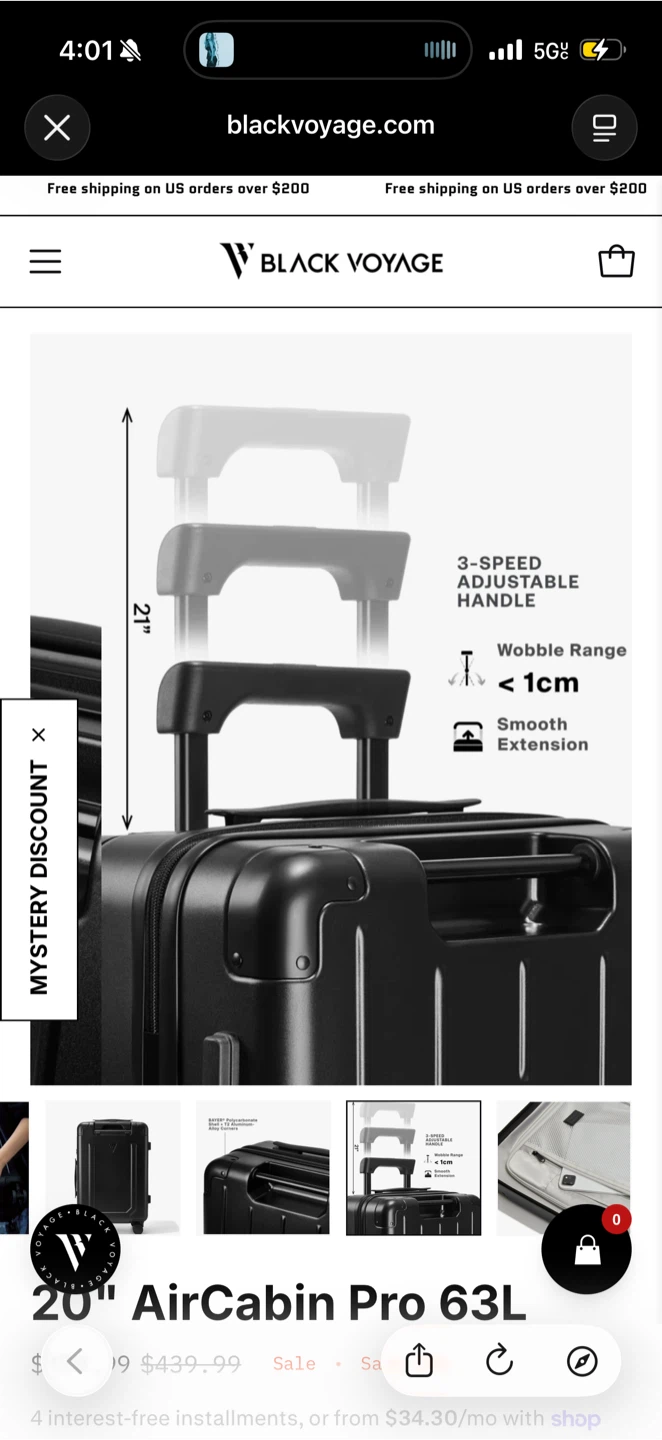 Black Voyage 20" AirCabin Pro 63L Luggage - photo 5