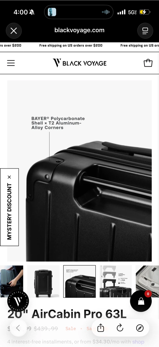 Black Voyage 20" AirCabin Pro 63L Luggage - photo 4