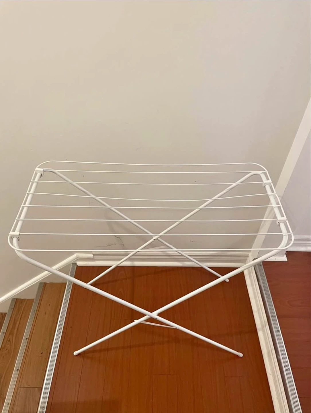 White folding drying rack