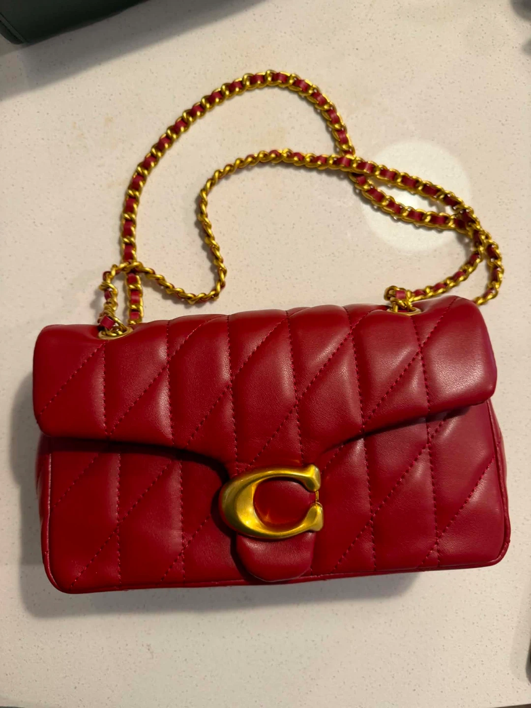 Red Coach leather Shoulder Bag