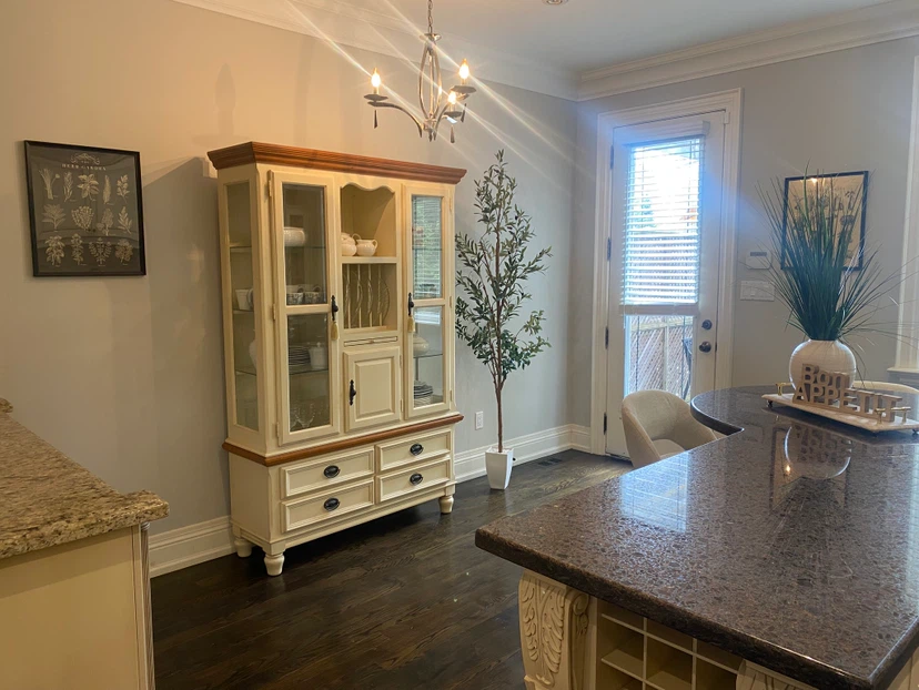 Cream and Wood Dining Hutch