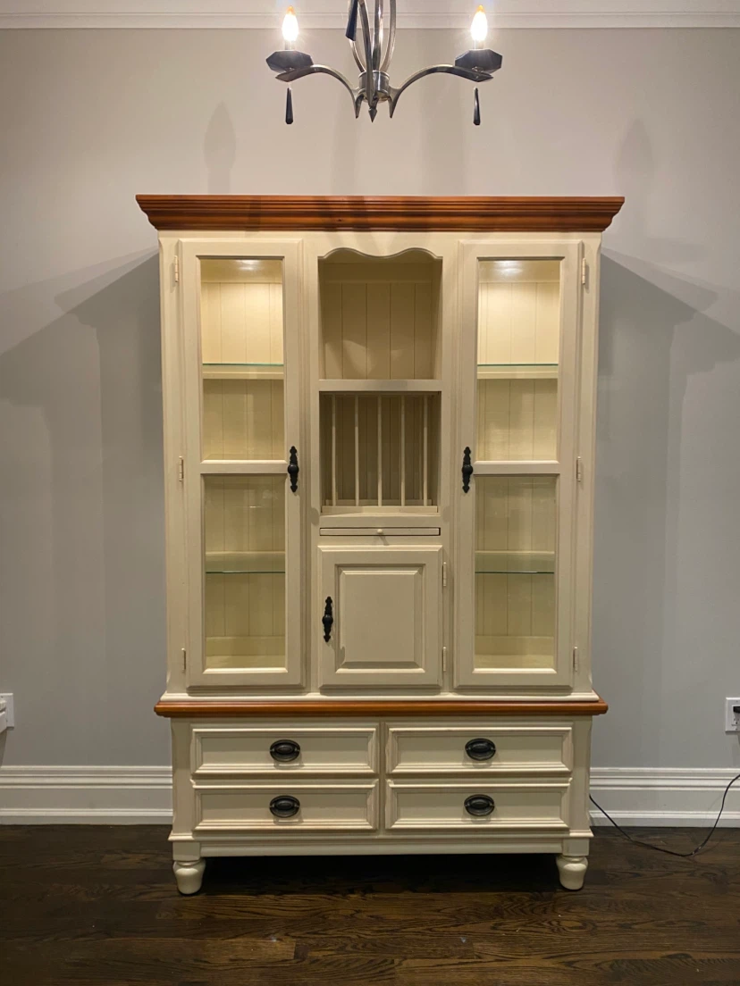 Cream and Wood Dining Hutch - photo 2
