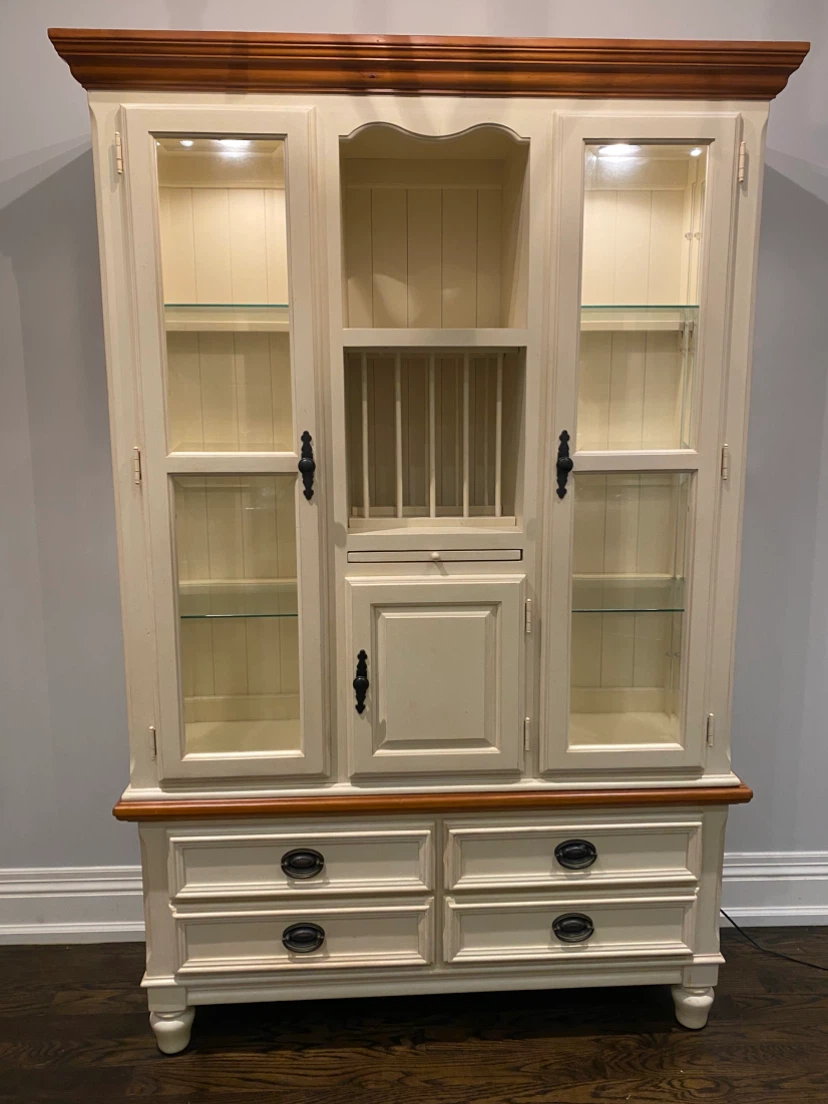 Cream and Wood Dining Hutch - photo 3