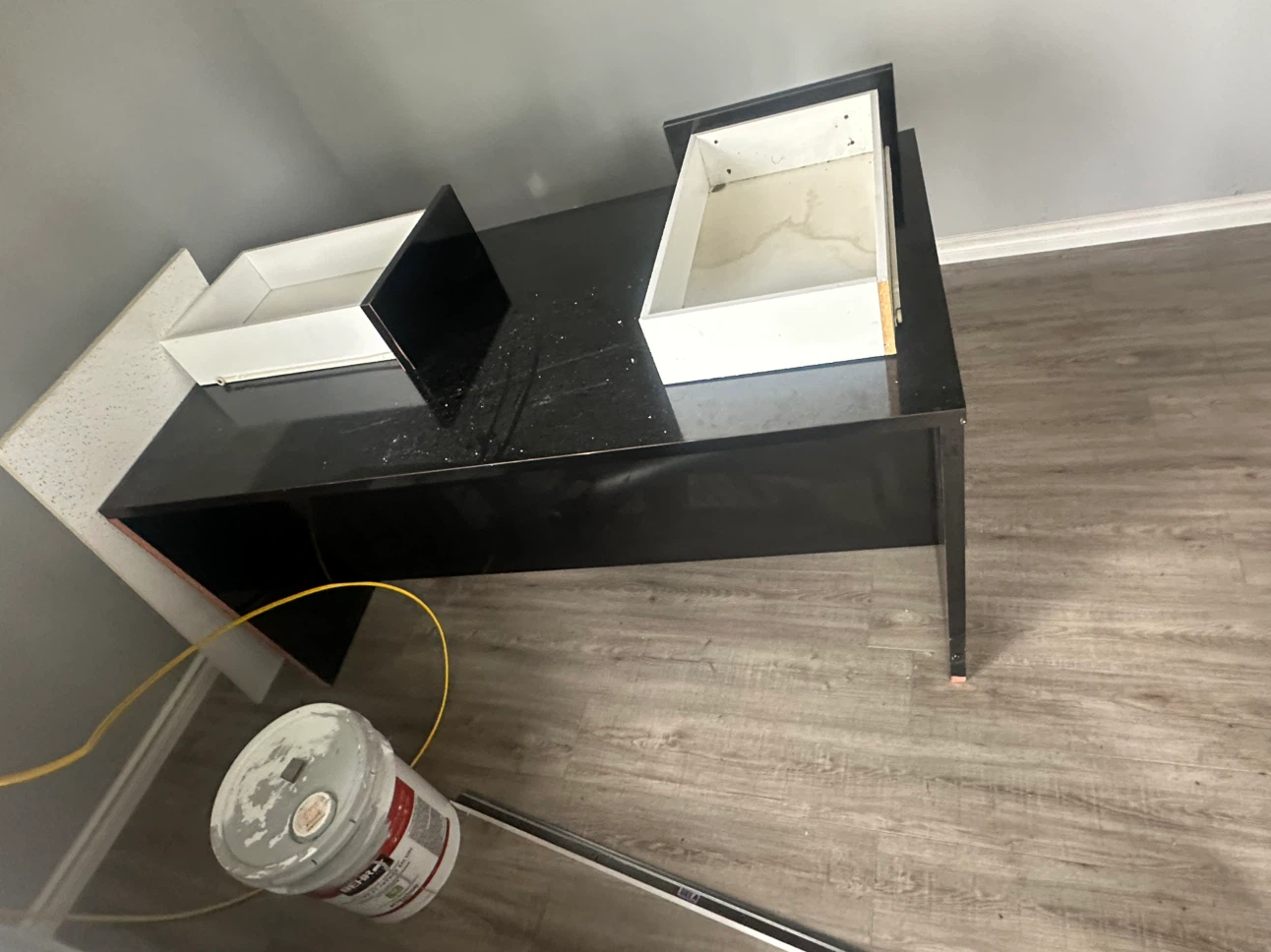 Black Desk with Drawers