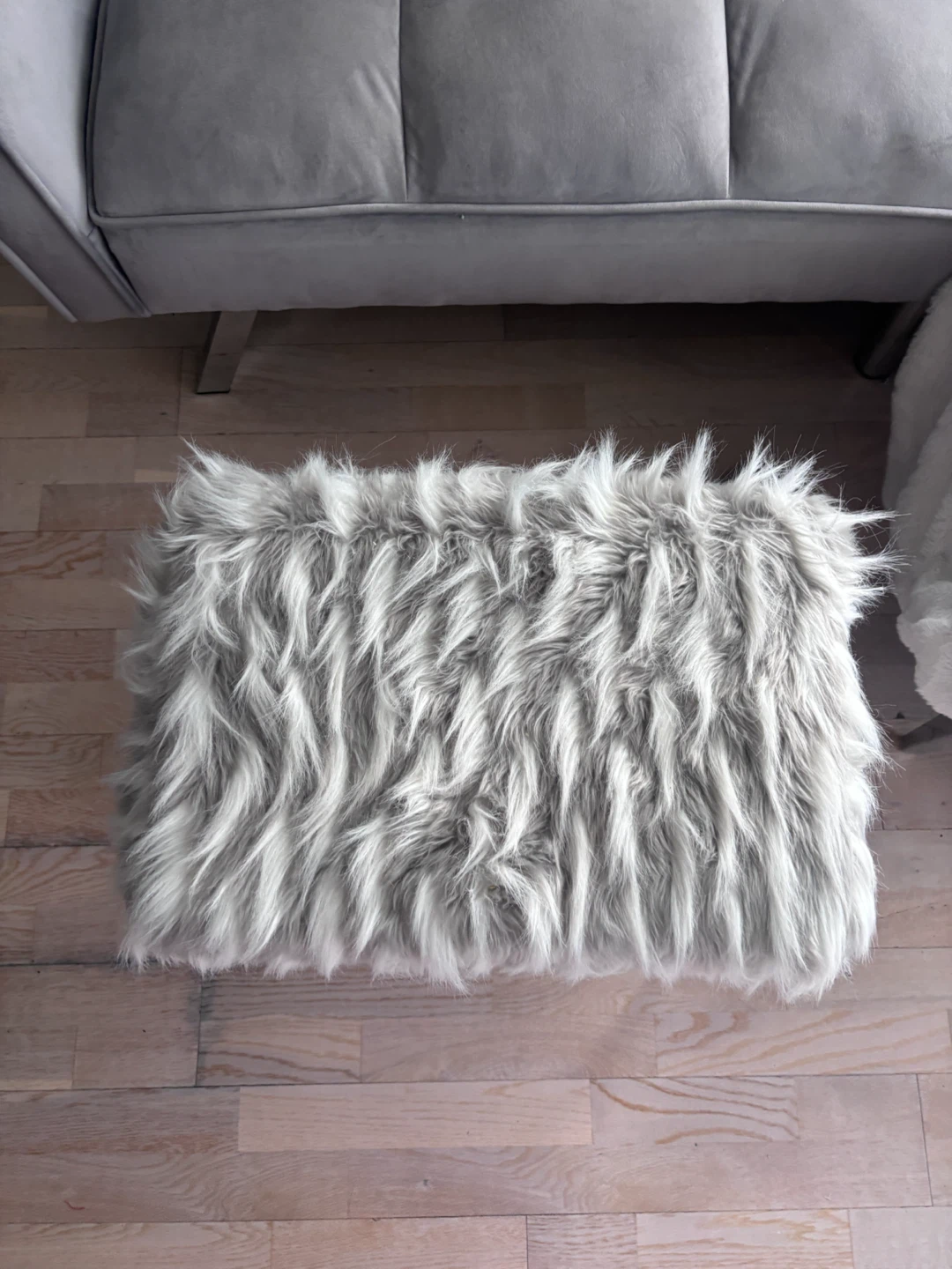 Faux Fur Ottoman Bench