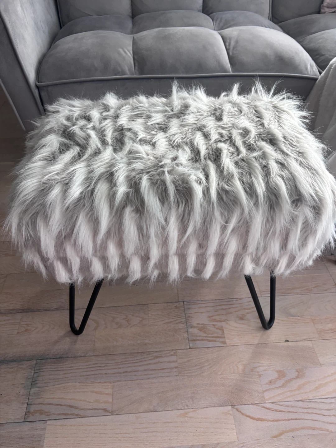 Faux Fur Ottoman Bench - photo 2