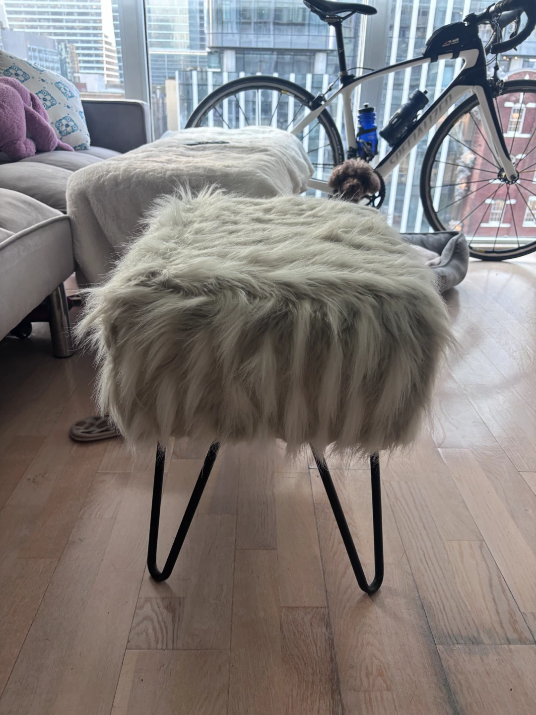 Faux Fur Ottoman Bench - photo 3