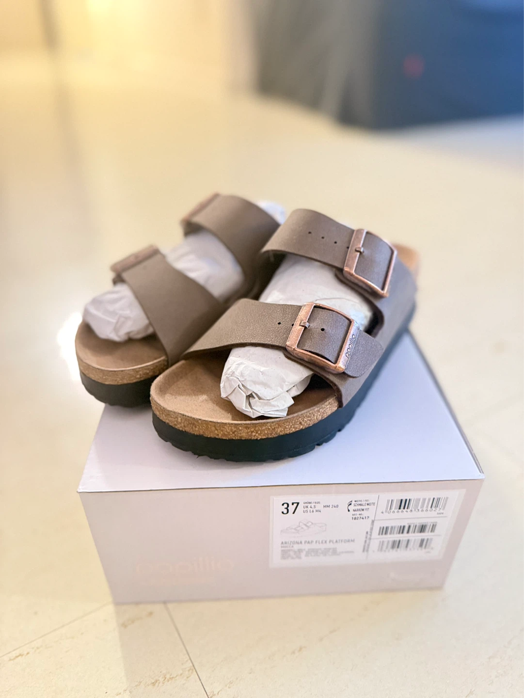 Birkenstock Papillio Arizona Sandals, Size 37