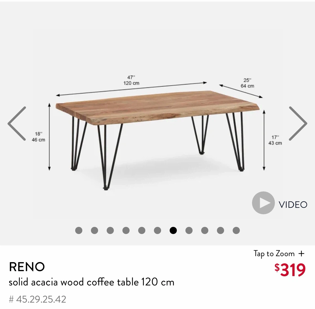 Structube Solid Acacia Wood Coffee Table – $150 - photo 2