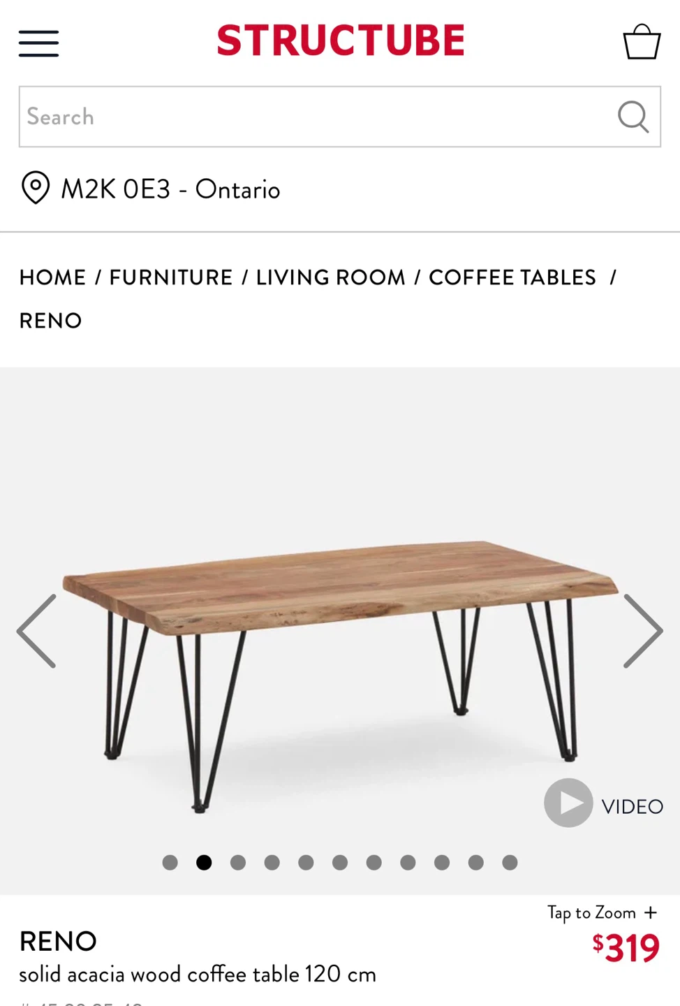 Structube Solid Acacia Wood Coffee Table – $150 - photo 4