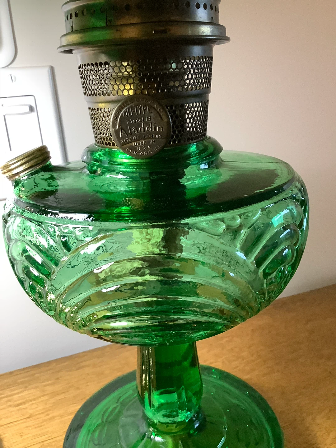 Vt Aladdin Nu Type Model B Uranium Washington Drape Oil Lamp 🐞 - photo 3