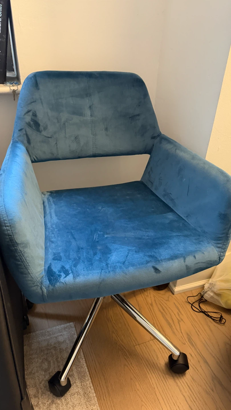 Teal Velvet Office Chair - photo 2