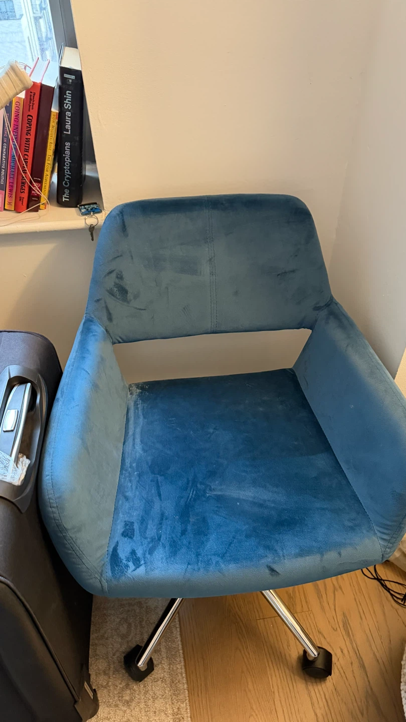 Teal Velvet Office Chair - photo 3