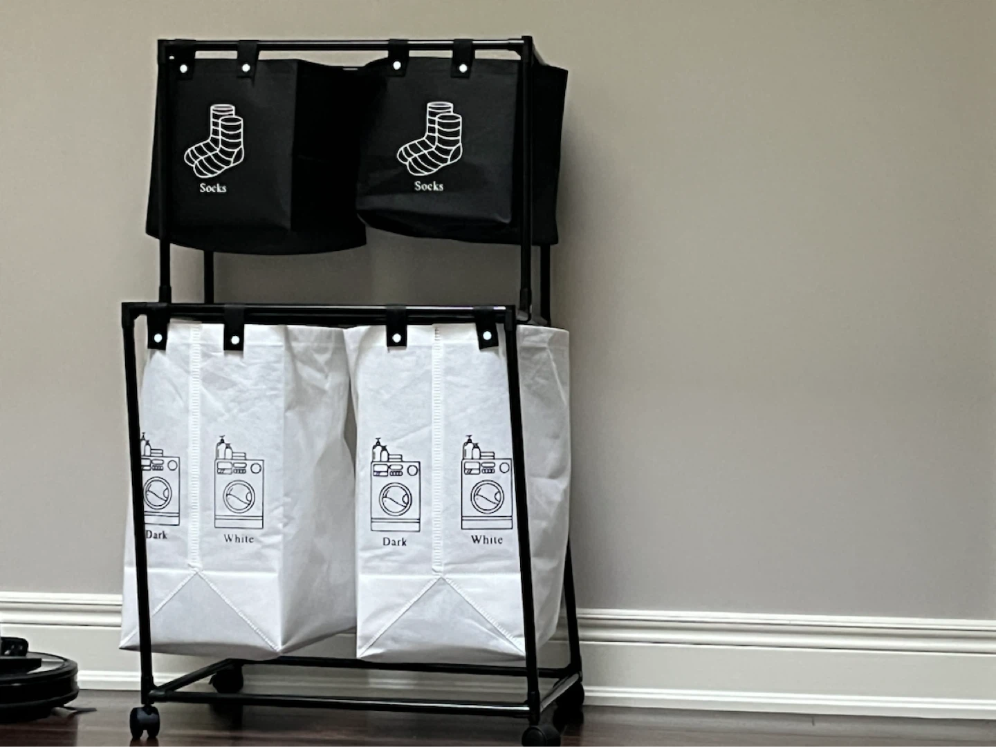 Multi-Bag Laundry Sorter with Wheels - photo 3