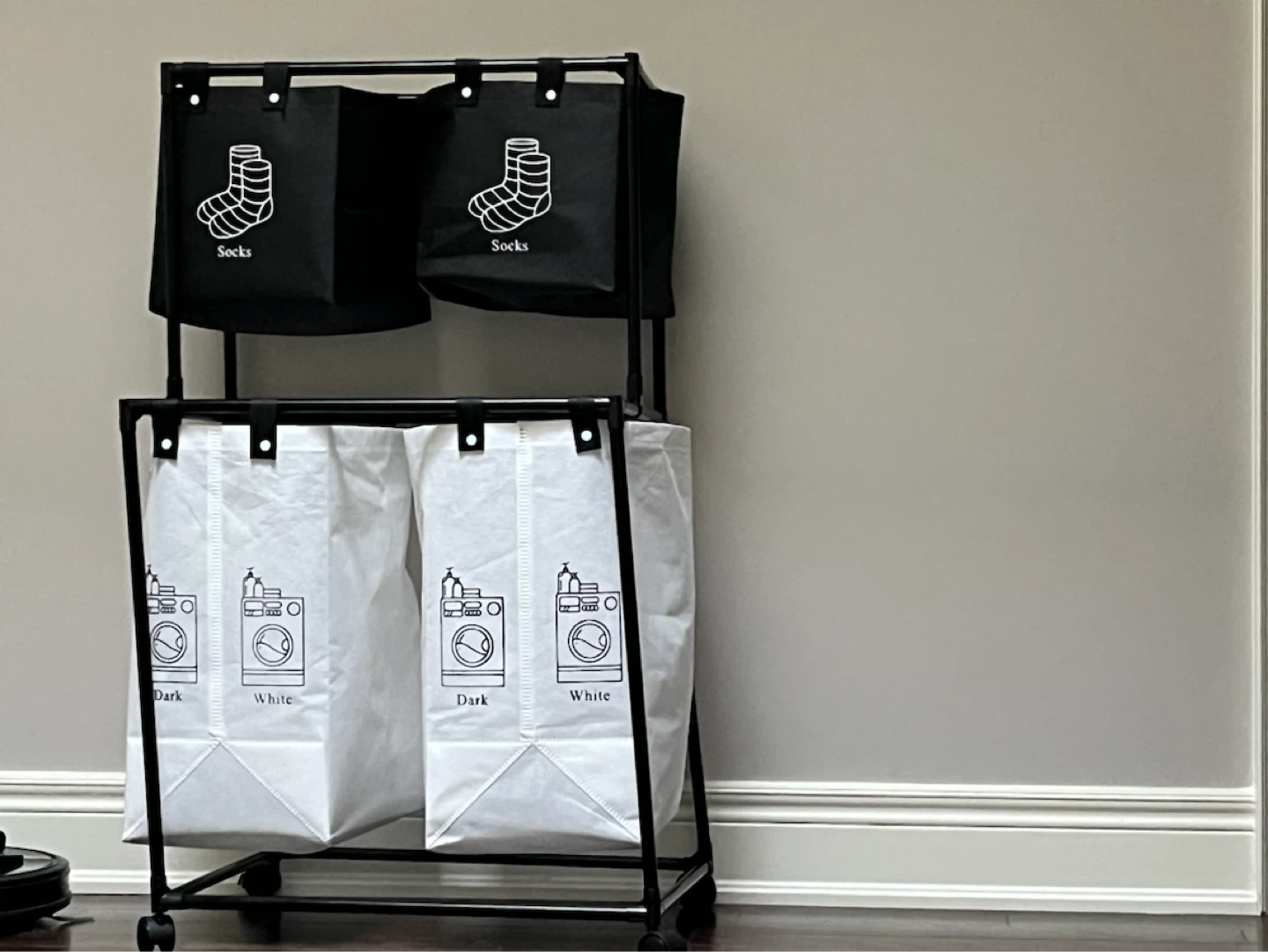 Multi-Bag Laundry Sorter with Wheels - photo 2