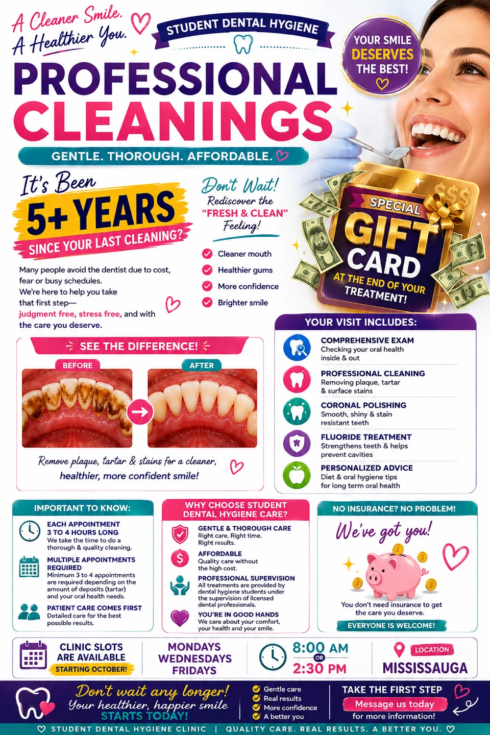 Student Dental Hygiene Professional Cleaning Services