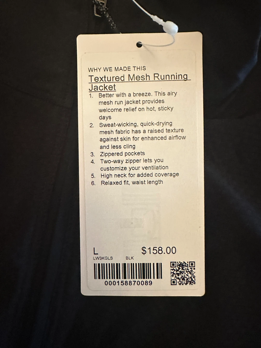 Lululemon Textured Mesh Running Jacket Black - photo 3
