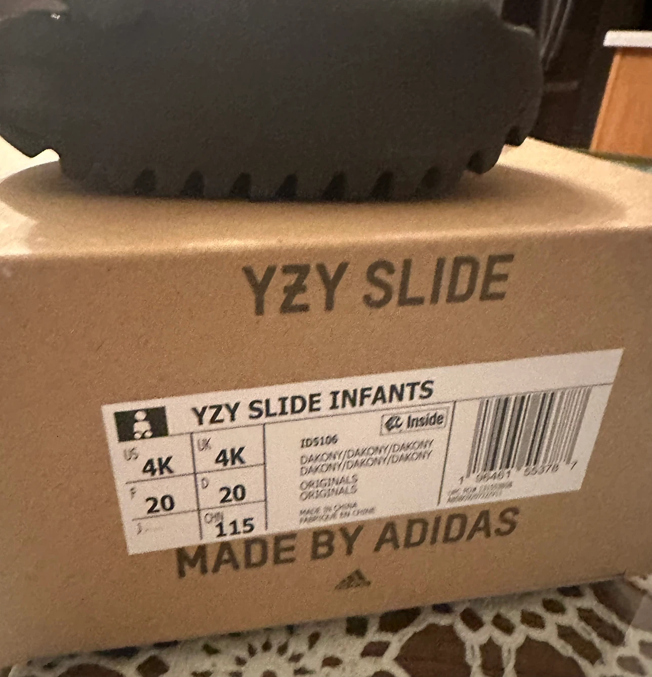 Adidas YZY Slide Infants Size 4K - photo 2