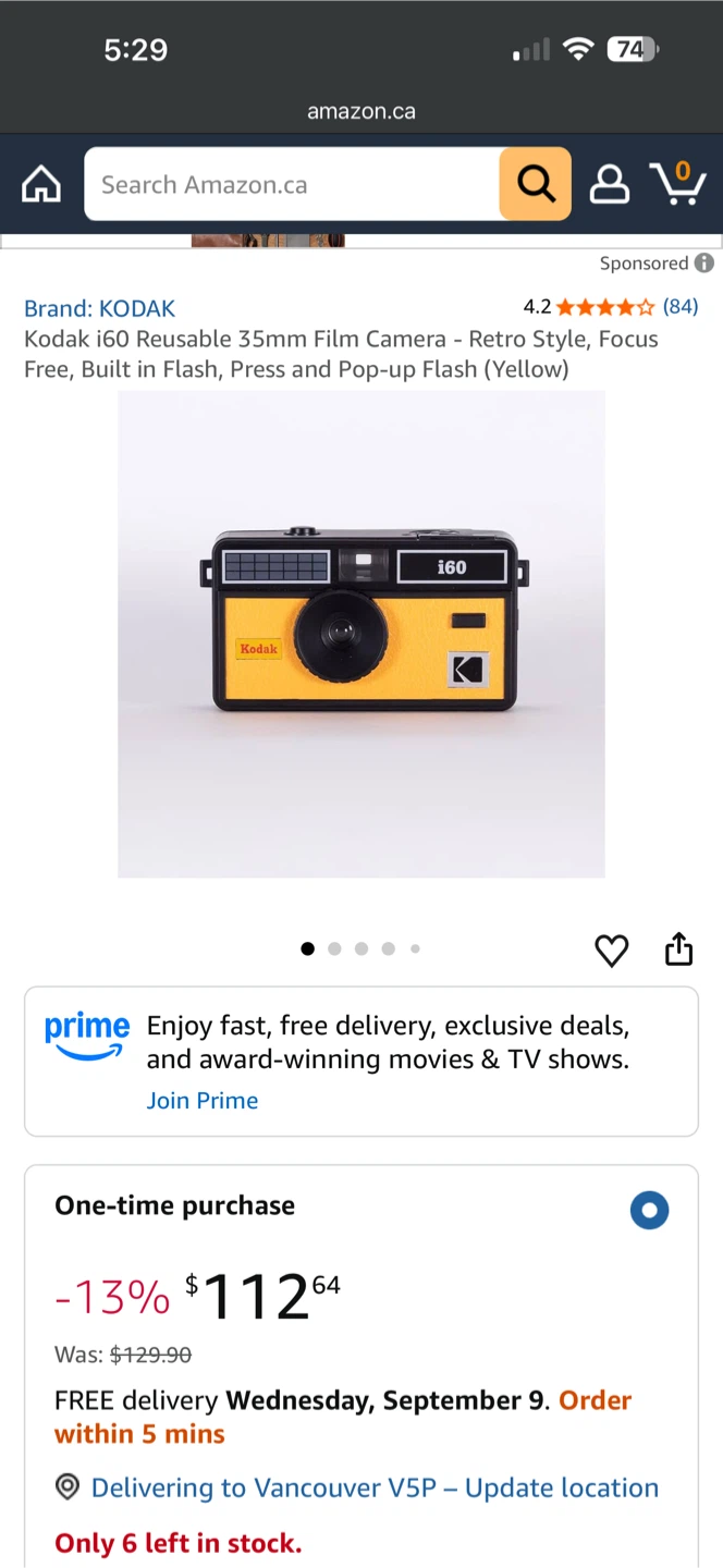 Kodak i60 35mm Film Camera - photo 2