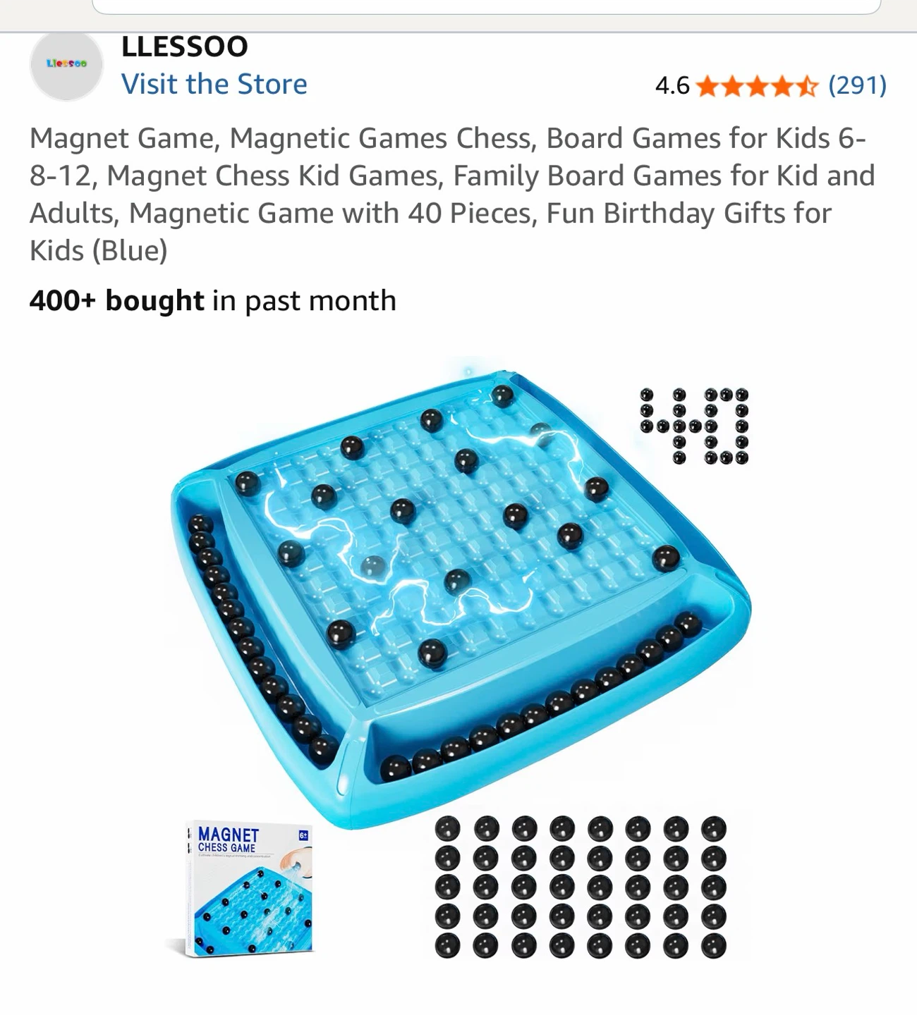 LLESSOO Magnetic Chess Game with 40 Pieces