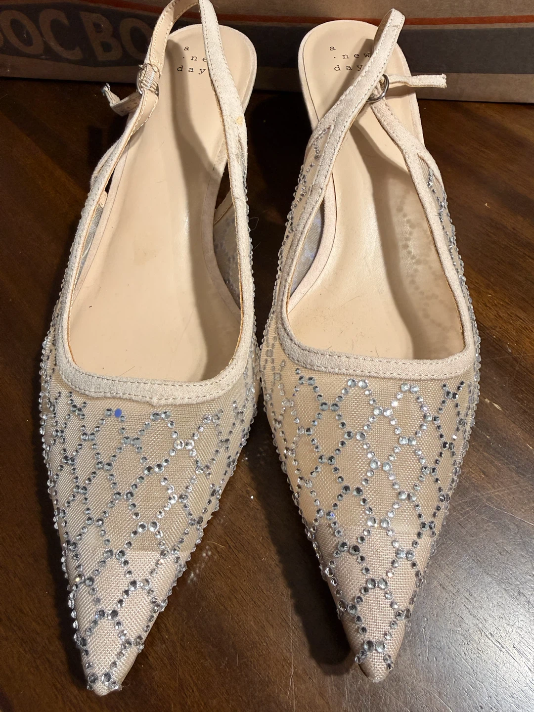 A New Day Rhinestone Slingback Heels Size 11
