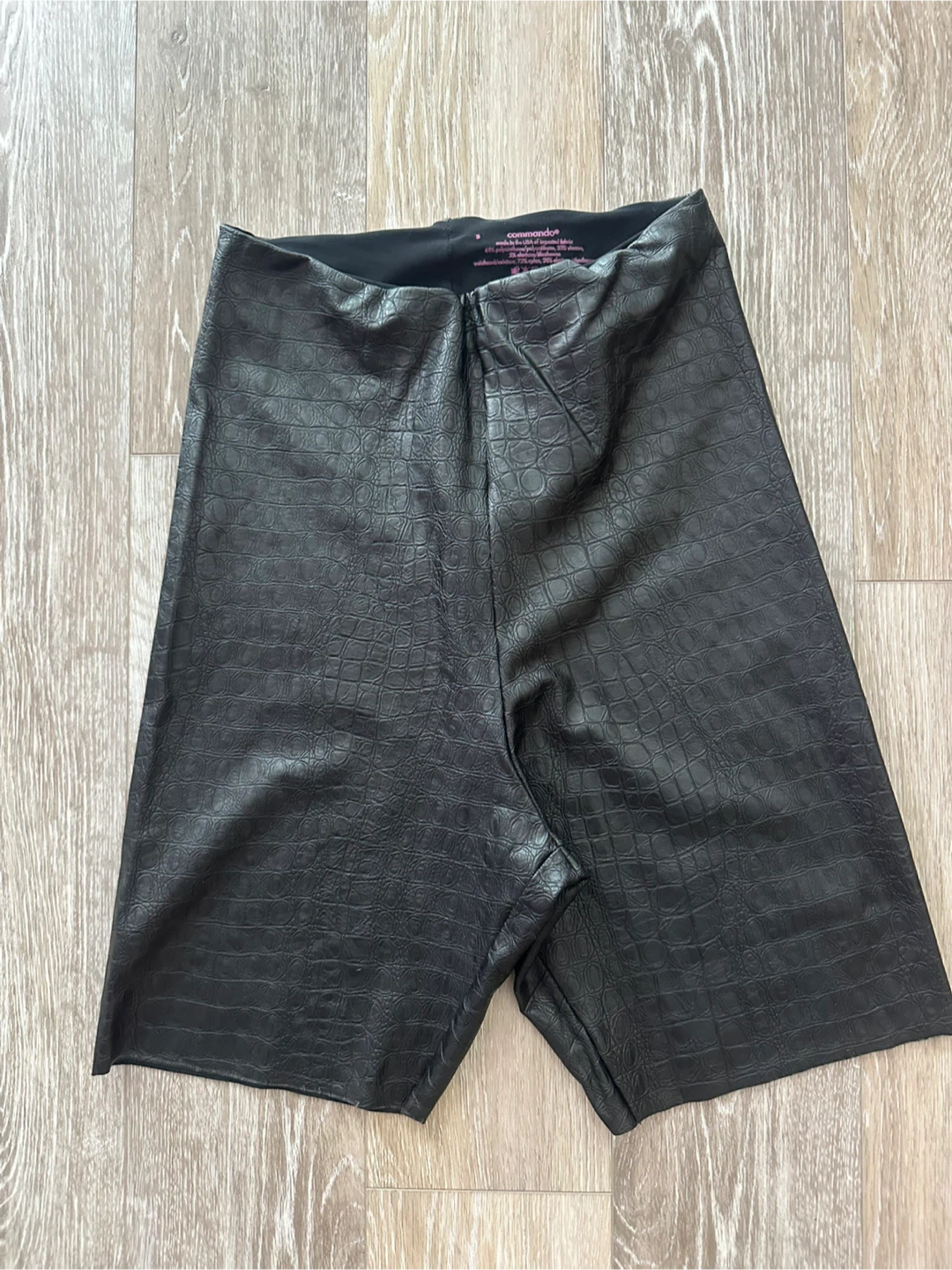 Commando faux leather croc bike shorts
