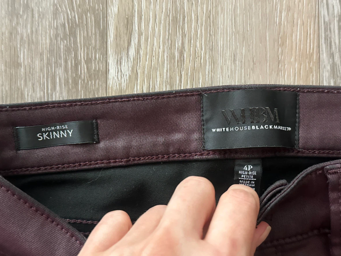 White House Black Market High-Rise Skinny Jeans Burgundy - photo 2