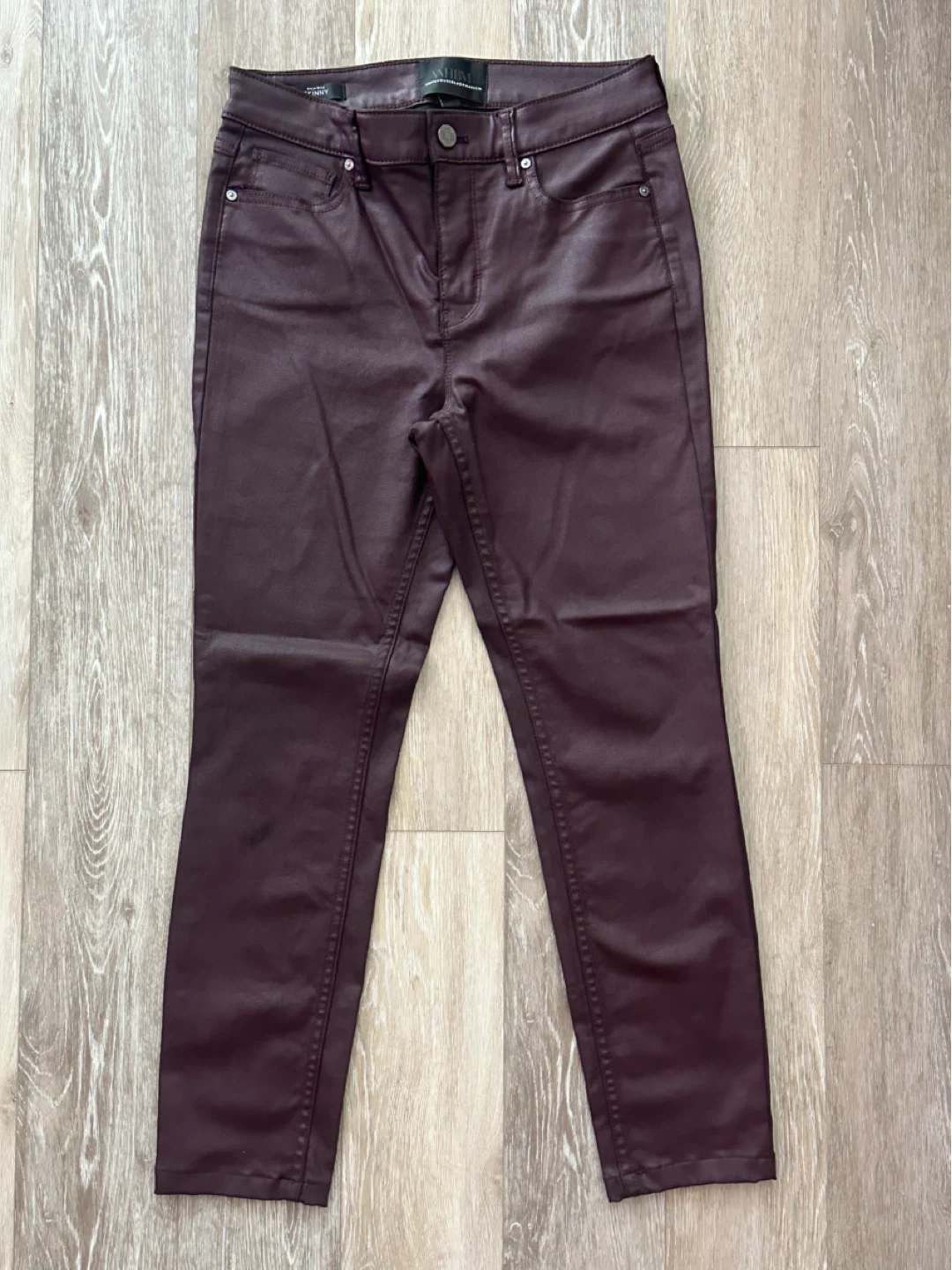 White House Black Market High-Rise Skinny Jeans Burgundy