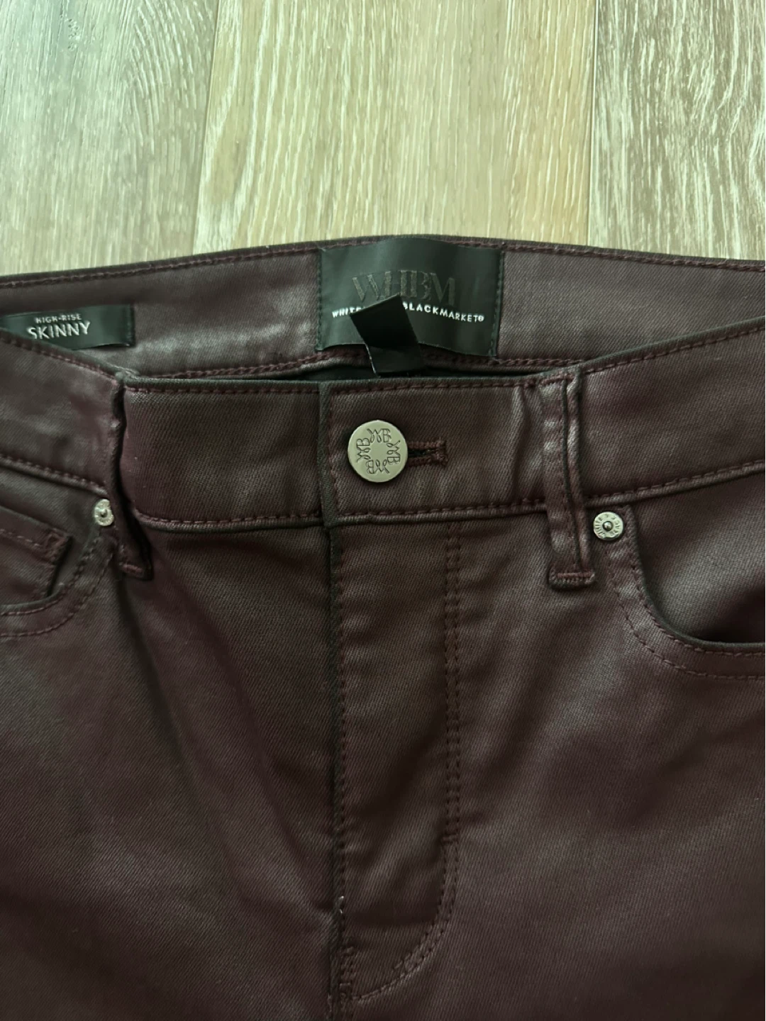 White House Black Market High-Rise Skinny Jeans Burgundy - photo 5