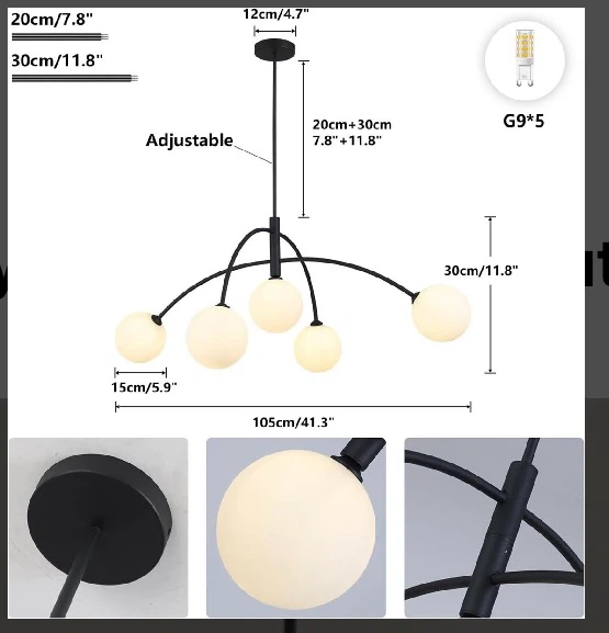 Modern 5-Light Chandelier Pendant Light - photo 2