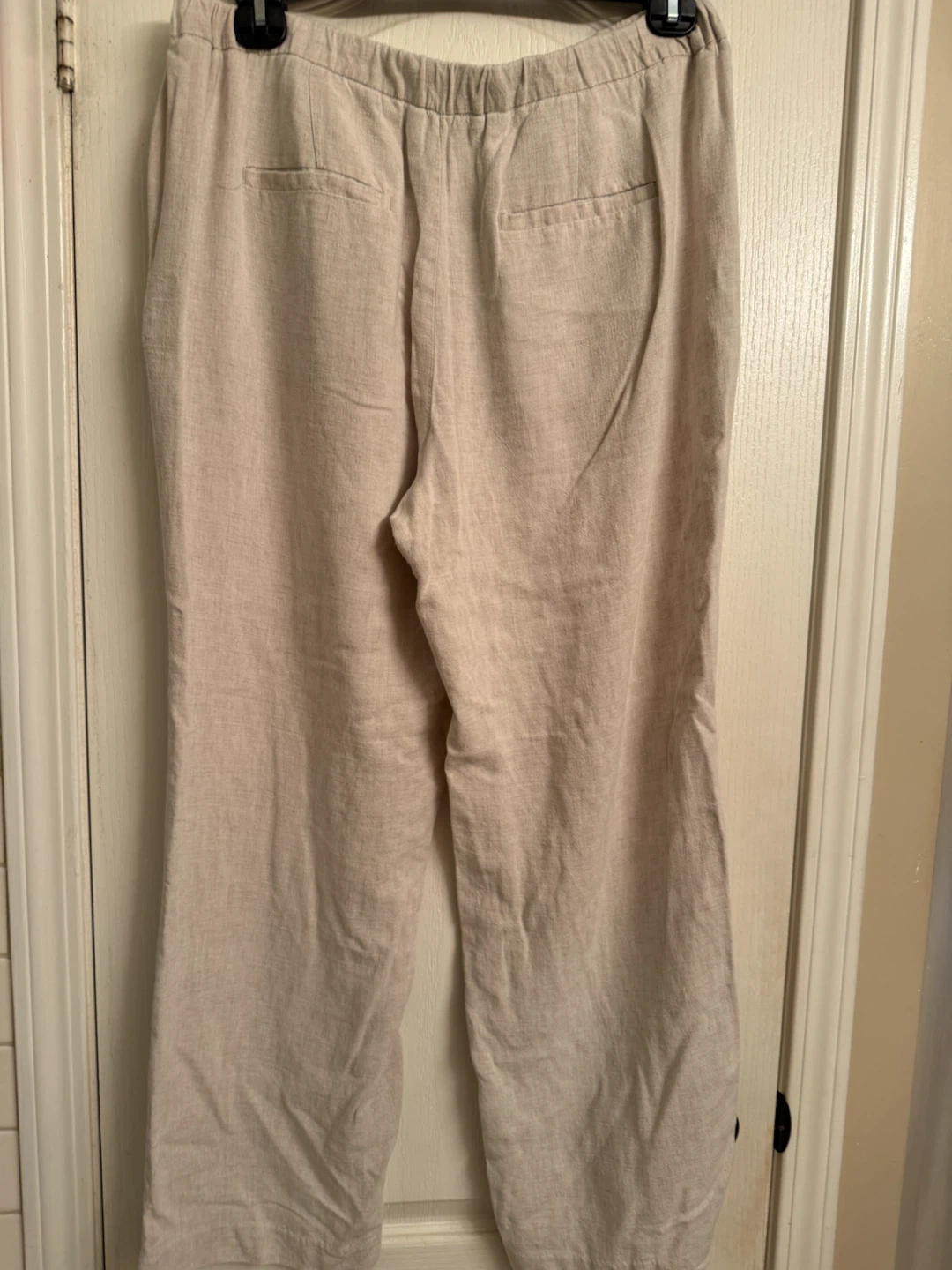 L women’s Beige Linen Blend Drawstring Trousers - photo 2