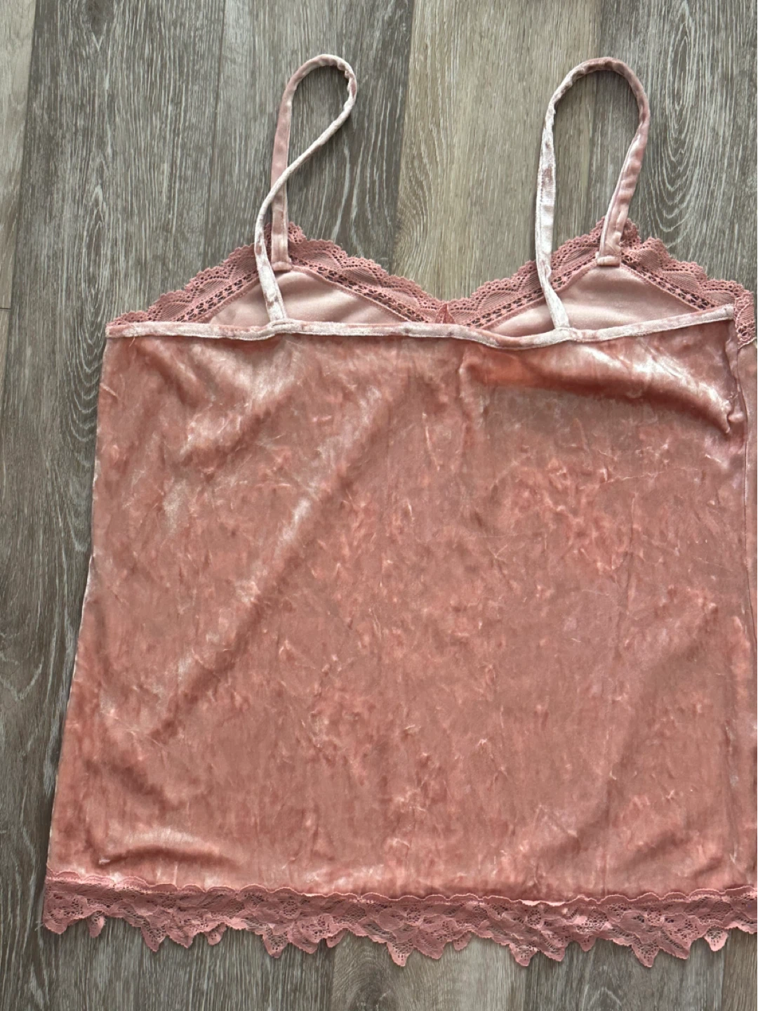 CUPIO Pink Velvet Lace Trim Camisole - photo 2