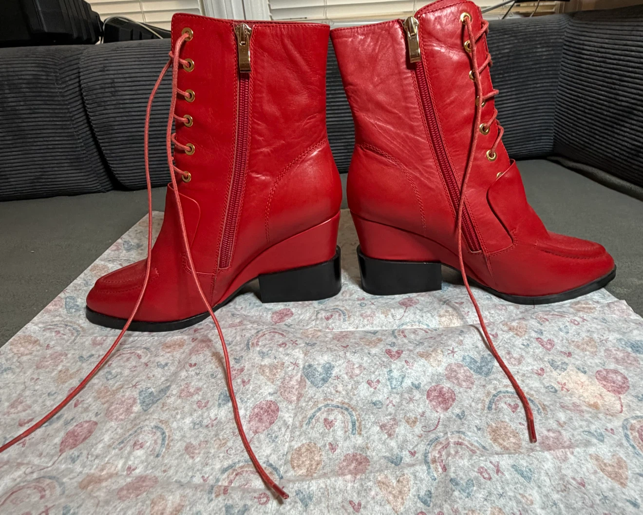 Versace Red Leather Medusa Boots – EU 35 / US 5 – Worn Once - photo 3