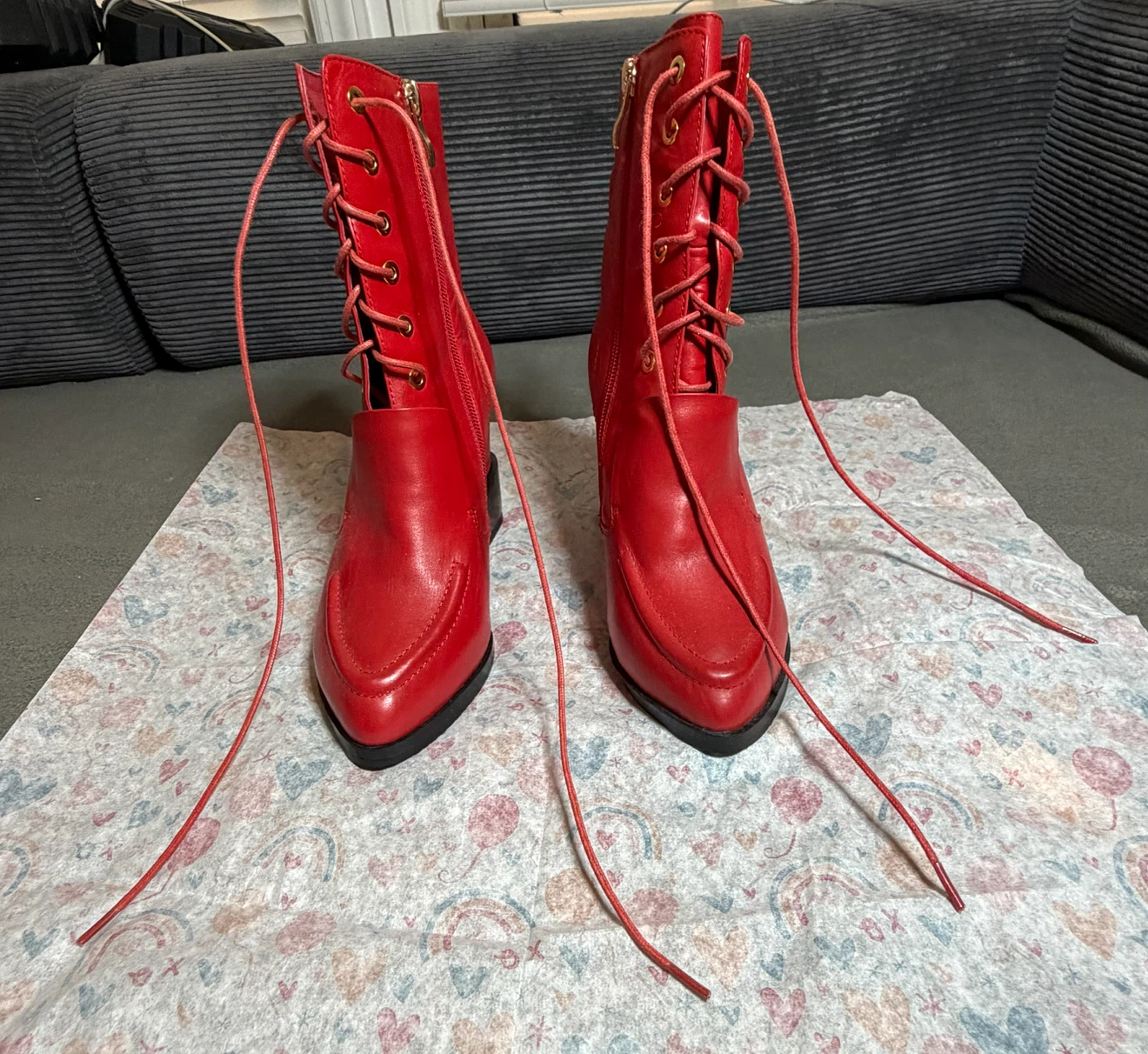 Versace Red Leather Medusa Boots – EU 35 / US 5 – Worn Once - photo 5