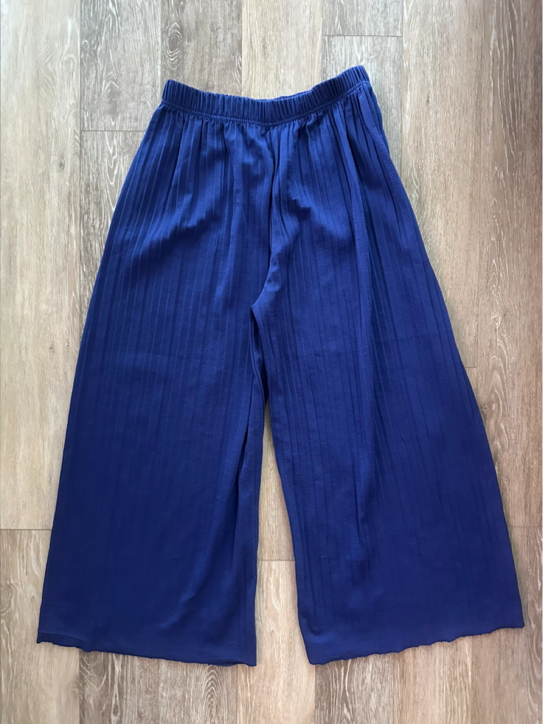 Maccine Blue Pleated Wide-Leg Pants
