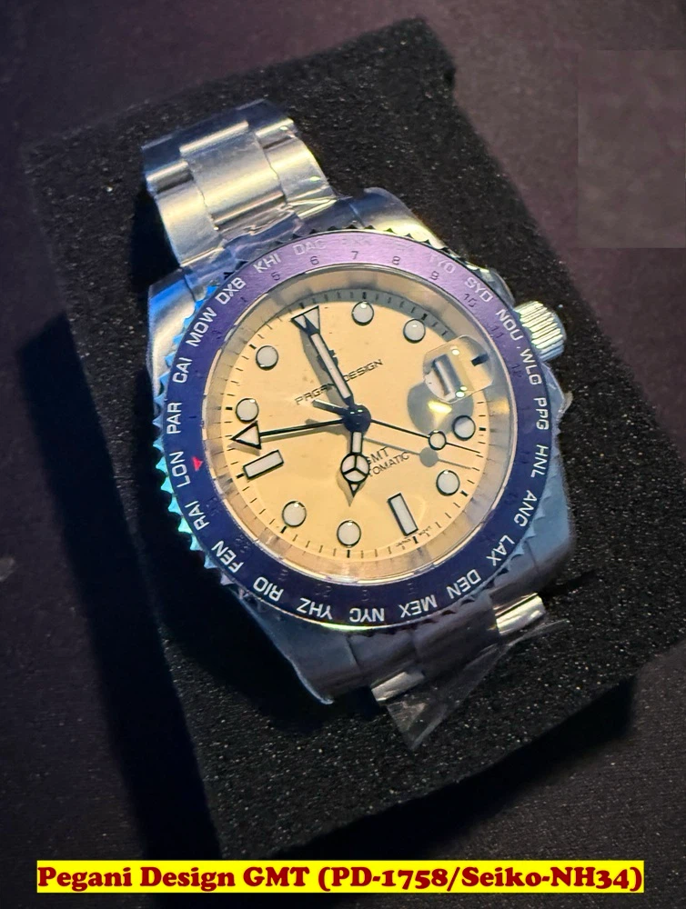 Seiko-NH34 / Pegani Design GMT Automatic Watch=NEW=