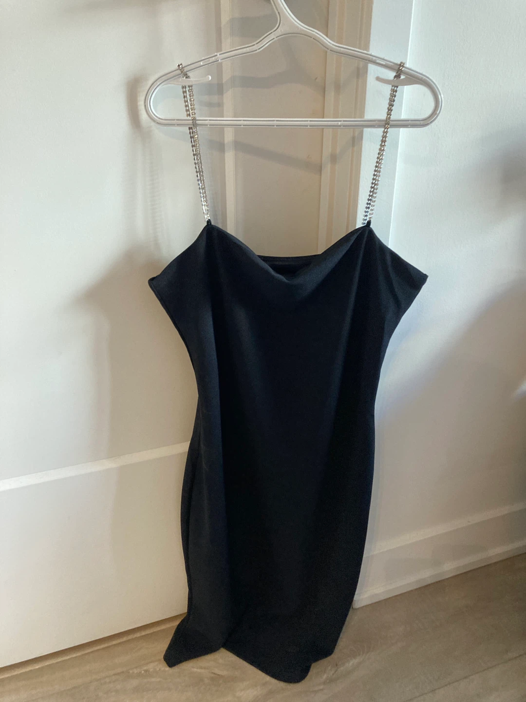 H&M Black Dress with Rhinestone Straps